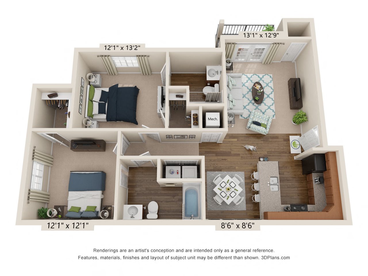Ardmore Heritage Two Bedroom, Two Bathroom Floor Plan Ardmore Heritage Two Bedroom, Two Bathroom Floor Plan